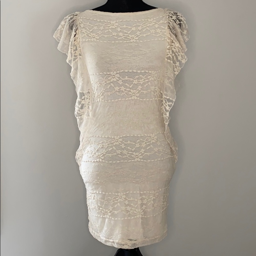 Lace Dress with Cutout Back
